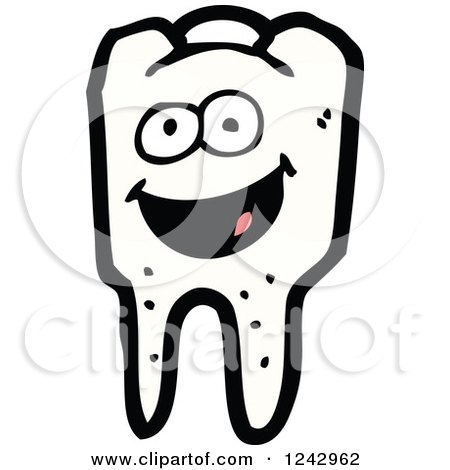 Clipart of a Happy Tooth - Royalty Free Vector Illustration by lineartestpilot