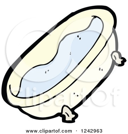 Clipart of a Tilted Bath Tub Full of Water - Royalty Free Vector Illustration by lineartestpilot