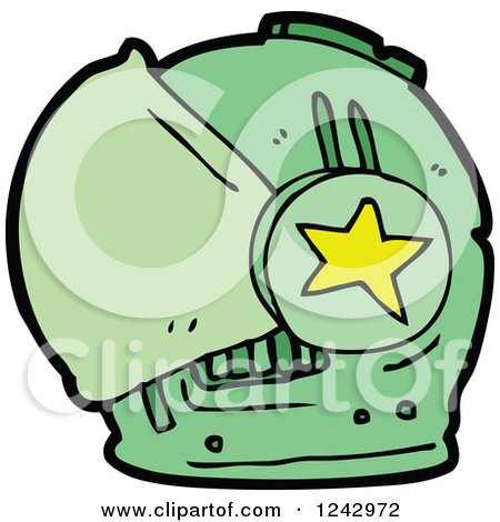 Clipart of a Green Helmet - Royalty Free Vector Illustration by lineartestpilot