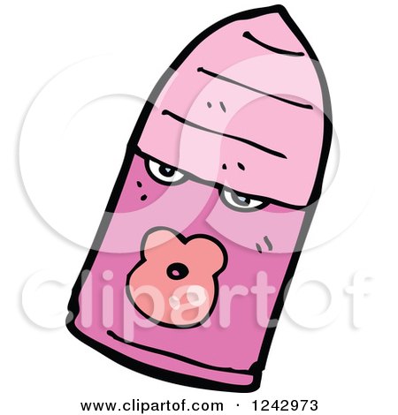 Clipart of a Pink Bullet - Royalty Free Vector Illustration by lineartestpilot