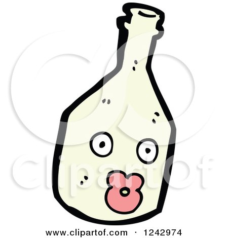 Clipart of a Surprised Bottle - Royalty Free Vector Illustration by lineartestpilot