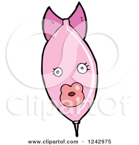 Clipart of a Pink Missile - Royalty Free Vector Illustration by lineartestpilot