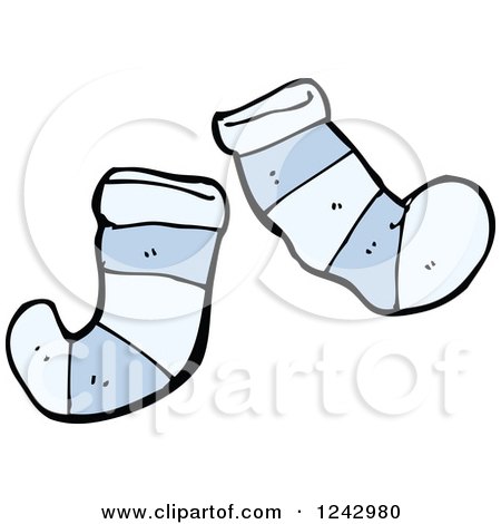 Clipart of Blue Socks - Royalty Free Vector Illustration by lineartestpilot