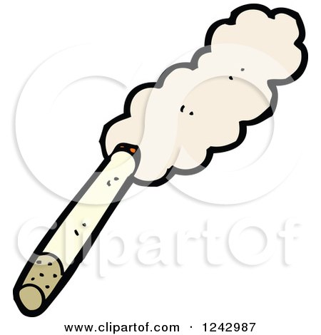 Clipart of a Smoking Cigarette - Royalty Free Vector Illustration by ...