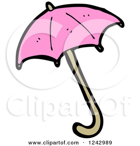 Clipart of a Pink Umbrella - Royalty Free Vector Illustration by lineartestpilot