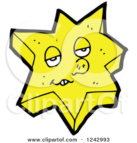 Clipart of a Goofy Yellow Star Character - Royalty Free Vector Illustration by lineartestpilot