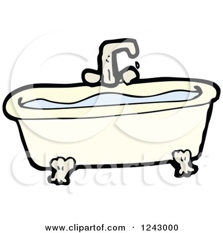 Clipart of a Bath Tub Full of Water - Royalty Free Vector Illustration by lineartestpilot