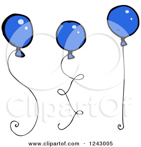 Clipart of Blue Balloons - Royalty Free Vector Illustration by lineartestpilot