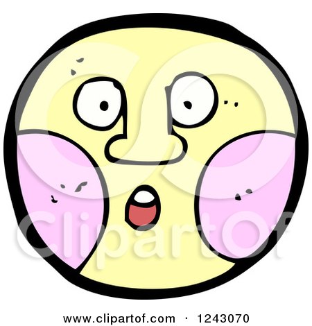 Clipart of a Surprised Yellow and Pink Ball - Royalty Free Vector Illustration by lineartestpilot