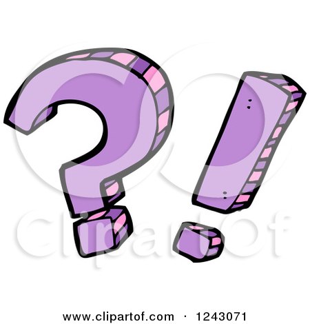 Clipart of a Purple Question Mark and Exclamation Point - Royalty Free Vector Illustration by lineartestpilot