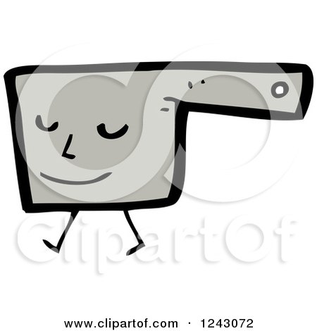Clipart of a Walking Gray Pot - Royalty Free Vector Illustration by lineartestpilot