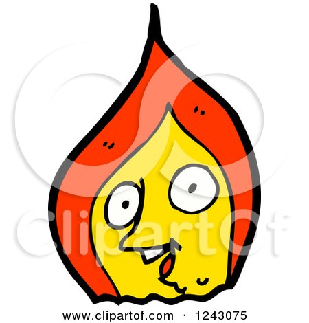 Clipart of a Happy Flame - Royalty Free Vector Illustration by lineartestpilot