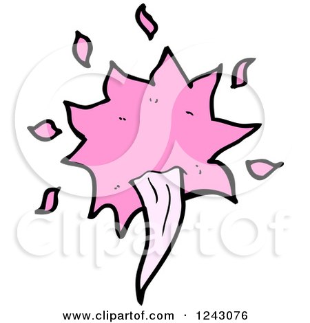 Clipart of a Pink Burst and Tongue - Royalty Free Vector Illustration by lineartestpilot