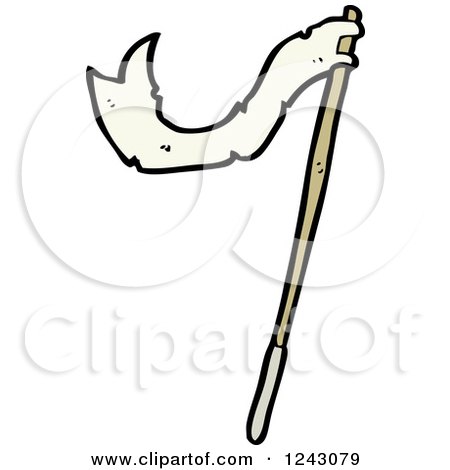 Clipart of a White Flag - Royalty Free Vector Illustration by lineartestpilot