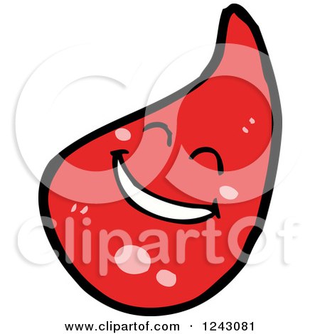 Clipart of a Happy Red Blood Drop - Royalty Free Vector Illustration by lineartestpilot