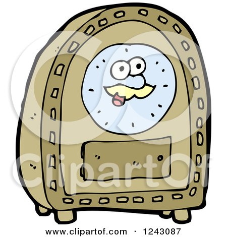 Clipart of a Happy Clock - Royalty Free Vector Illustration by lineartestpilot