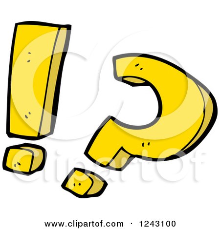 Clipart of a Yellow Question Mark and Exclamation Point - Royalty Free Vector Illustration by lineartestpilot