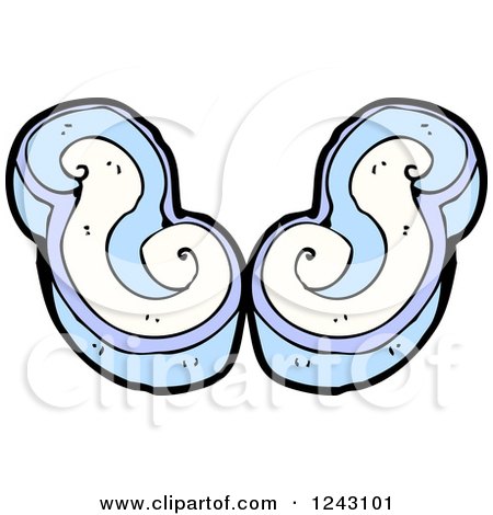 Clipart of Blue and White Swirls - Royalty Free Vector Illustration by lineartestpilot