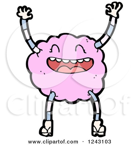 Clipart of a Happy Pink Cloud - Royalty Free Vector Illustration by lineartestpilot