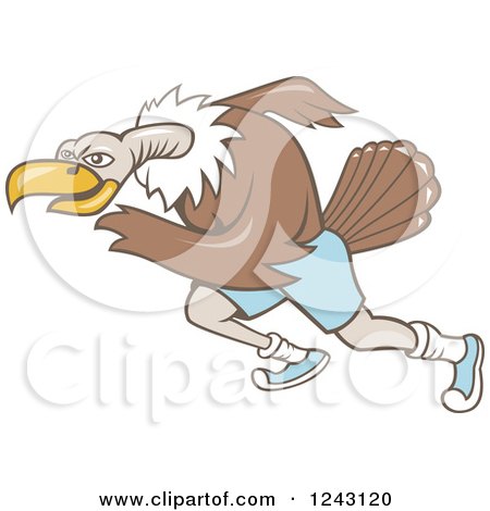 Clipart of a Running Vulture - Royalty Free Vector Illustration by patrimonio