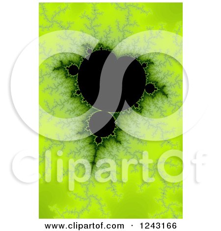 Clipart of a Bright Green Mandelbrot Fractal Background - Royalty Free Illustration by oboy