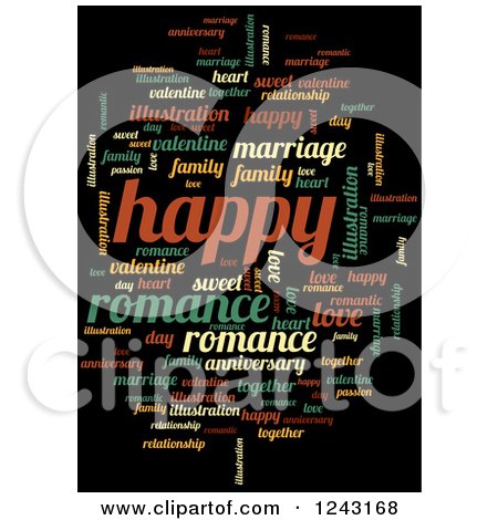 Clipart of a Colorful Happy Tag Word Collage - Royalty Free Illustration by oboy