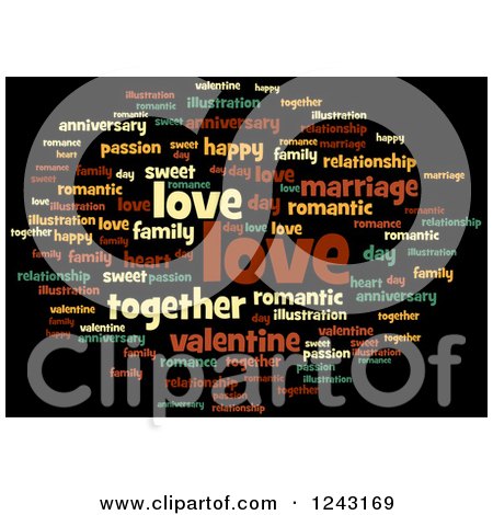 Clipart of a Colorful Love Tag Word Collage - Royalty Free Illustration by oboy