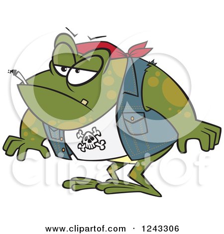 Clipart of a Cartoon Bad Toad - Royalty Free Vector Illustration by toonaday
