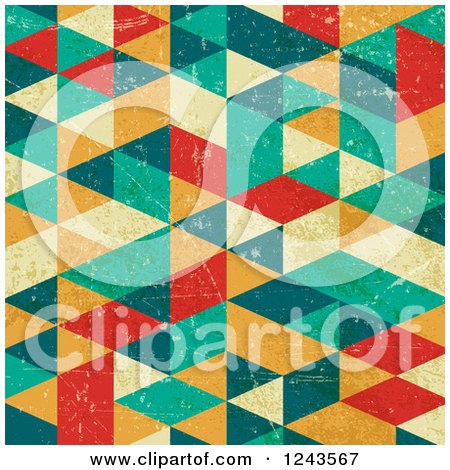 Clipart of a Distressed Geometric Background - Royalty Free Vector Illustration by KJ Pargeter