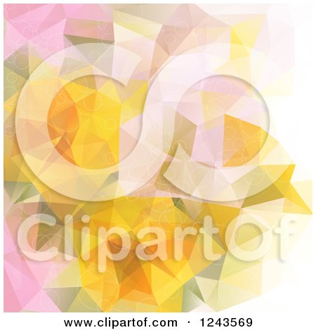 Clipart of a Background of Abstract Warm Colored Geometric Shapes - Royalty Free Vector Illustration by KJ Pargeter