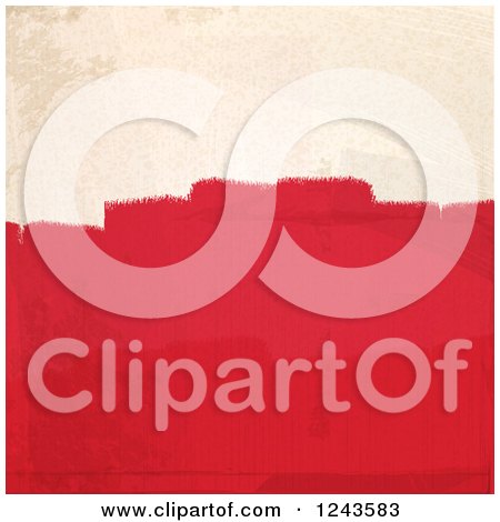 Clipart of Strokes of Red Paint on a Beige Wall - Royalty Free Vector Illustration by elaineitalia