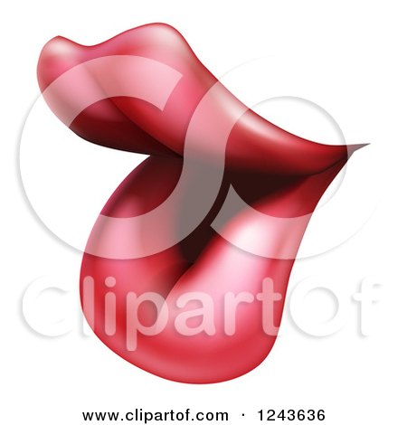 Clipart of Talking Big Feminine Lips - Royalty Free Vector Illustration by AtStockIllustration