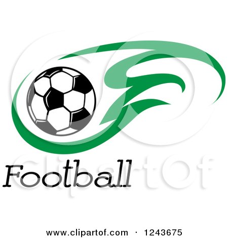Clipart of a Flaming Soccer Ball and Football Text - Royalty Free Vector Illustration by Vector Tradition SM