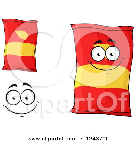 Clipart of Potato Chip Bags - Royalty Free Vector Illustration by Vector Tradition SM