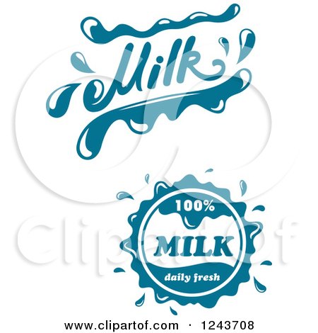Clipart of Splash Teal Milk Designs - Royalty Free Vector Illustration by Vector Tradition SM
