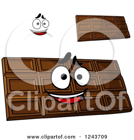 Clipart of Cartoon Chocolate Candy Bars - Royalty Free Vector Illustration by Vector Tradition SM