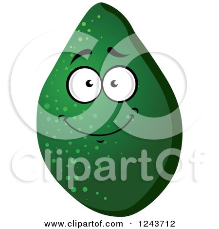 Clipart of a Happy Green Avocado Character - Royalty Free Vector Illustration by Vector Tradition SM