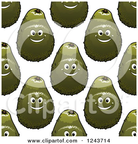 Clipart of a Seamless Background Pattern of Avocados - Royalty Free Vector Illustration by Vector Tradition SM
