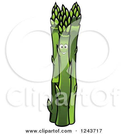 Clipart of a Happy Bunch of Asparagus - Royalty Free Vector Illustration by Vector Tradition SM
