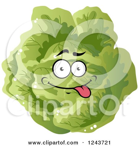 Clipart of a Goofy Cabbage Character - Royalty Free Vector Illustration by Vector Tradition SM
