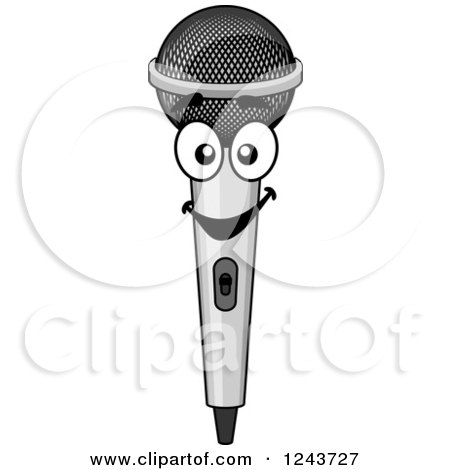 Clipart of a Happy Microphone Character - Royalty Free Vector Illustration by Vector Tradition SM