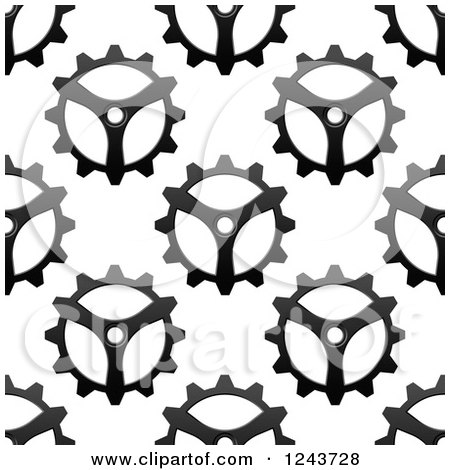 Clipart of a Seamless Background Pattern of Gears 5 - Royalty Free Vector Illustration by Vector Tradition SM