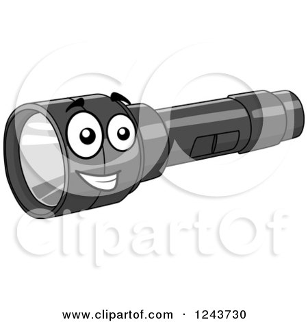 Clipart of a Happy Cartoon Flashlight - Royalty Free Vector Illustration by Vector Tradition SM