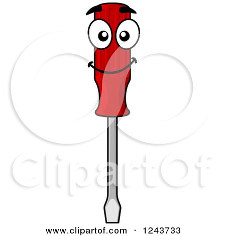 Clipart of a Happy Screwdriver - Royalty Free Vector Illustration by Vector Tradition SM