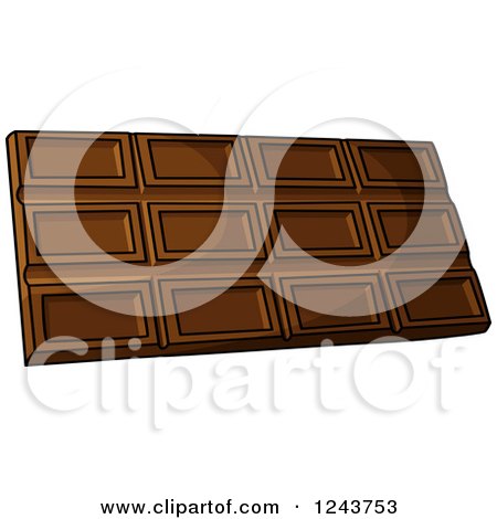 Clipart of a Cartoon Chocolate Candy Bar - Royalty Free Vector Illustration by Vector Tradition SM