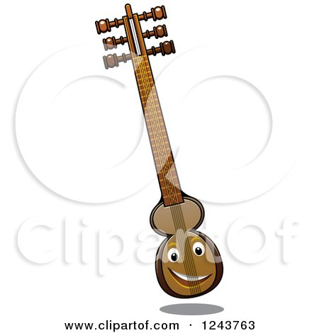 Clipart of a Happy Turkish Kemenche Instrument - Royalty Free Vector Illustration by Vector Tradition SM