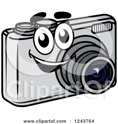 Clipart of a Happy Camera Mascot - Royalty Free Vector Illustration by Vector Tradition SM