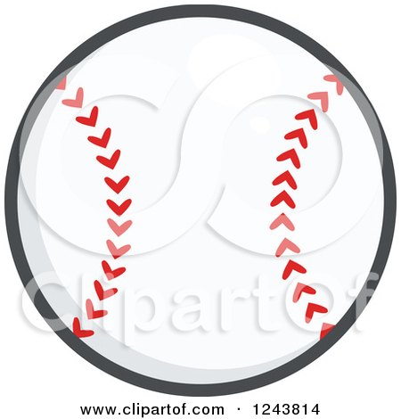Clipart of a Cartoon Baseball - Royalty Free Vector Illustration by Hit Toon