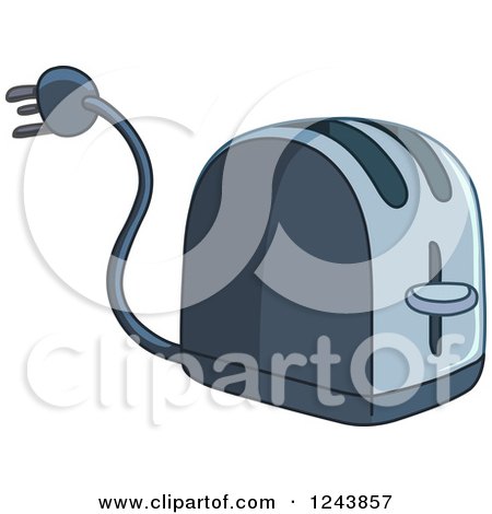 Clipart of a Metal Toaster - Royalty Free Vector Illustration by yayayoyo