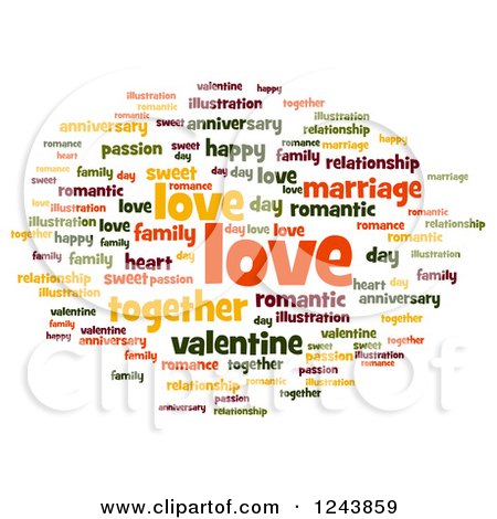 Clipart of a Love Tag Word Collage on White - Royalty Free Illustration by oboy